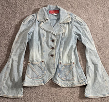 Vintage Fever Jeans Denim Jacket Boho Hippie Bell Sleeve Women’s M USA Made