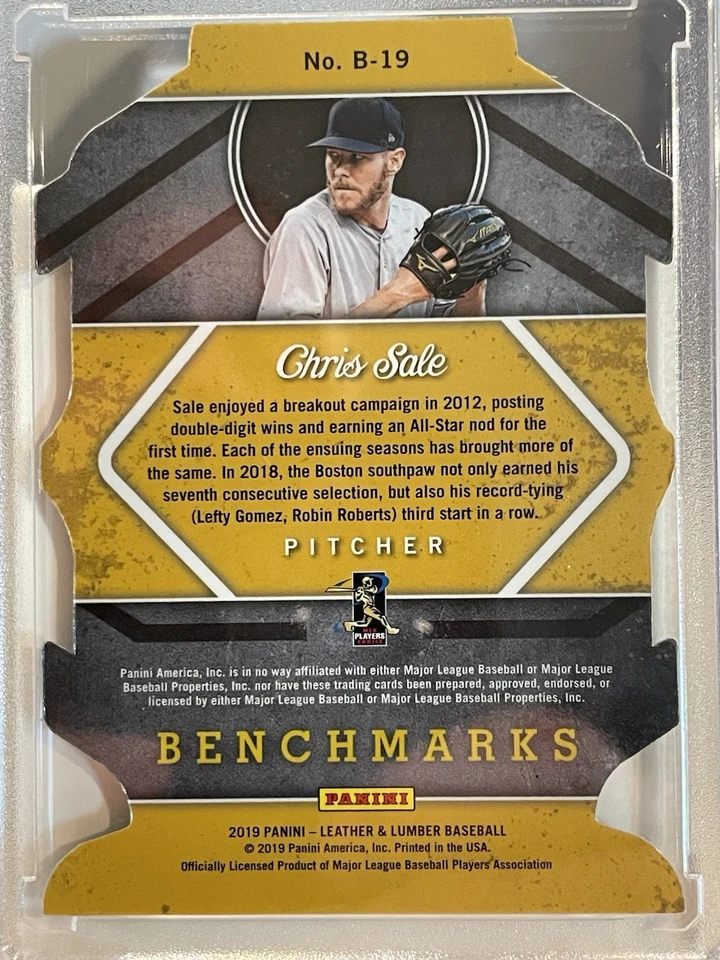 2019 Panini Leather & Lumber - Benchmarks Chris Sale #B-19 Gold 88 /99 - Image 2 of 2