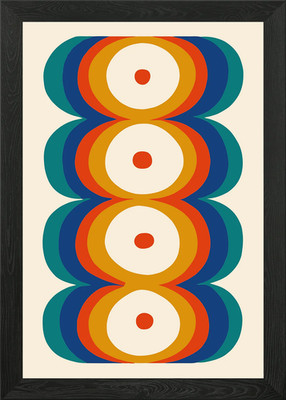 Retro Kreis Muster gerahmtes Wandbild Poster Leinwanddruck Bild