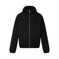 Louis Vuitton Men s Black Monogram Hooded Full Zip Jacket w/ Pockets Size 50