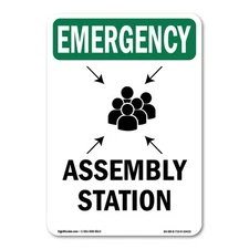 Assembly Station OSHA Emergency Sign Metal Plastic Decal