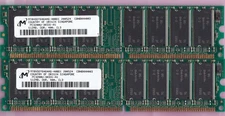 1GB 2x512MB PC3200 DDR-400 MICRON MT8VDDT6464AG-40BD1 DESKTOP MEMORY KIT DDR1 SG