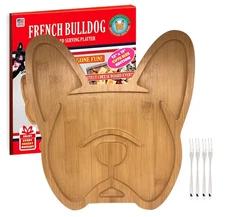 Frenchie The French Cheese Board – 12" Charcuterie Serving Tray, Cute Christm...