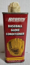Vintage REGENT Baseball Glove Conditioner Neatsfoot Oil 4oz – 3/4 Full, Red