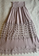 Justify Strapless Maxi Dress with Smocked Bodice with detailed crochet panels