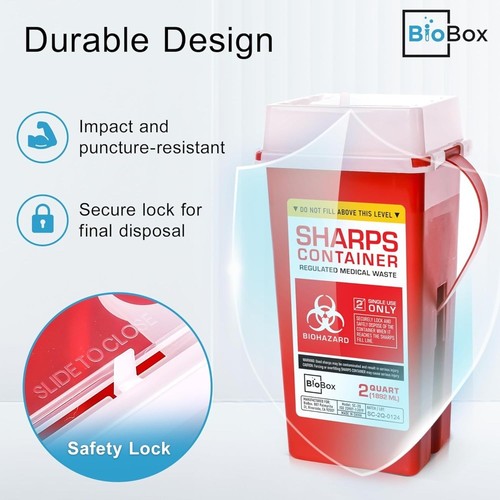 Sharps Container Small - Sharps Containers for Home Use and Labs - Portable - Picture 5 of 6