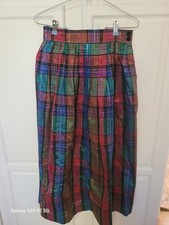 NWT Vintage Metallic Tartan Cullinane Skirt