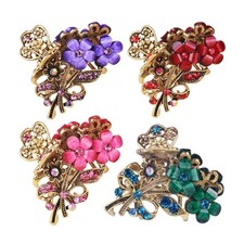 4Pcs Vintage Flowers Fancy Hair Claw Jaw Clips Pins Accessories for Women Girls