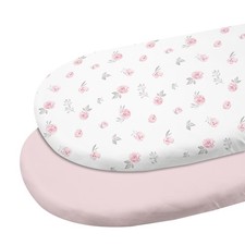 Bassinet Sheets 2 Pack, 100 Organic Cotton Bassinet Fitted Sheets for Girls ...