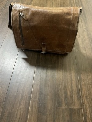 Dr. Koffer Brown Distressed Leather Messenger Bag