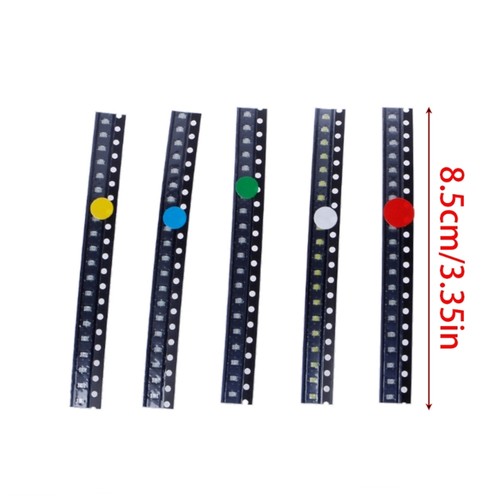 100 Pcs 5 Colors 0805 LED Light Red Green Blue Yellow White Assotment Kit - Picture 8 of 8