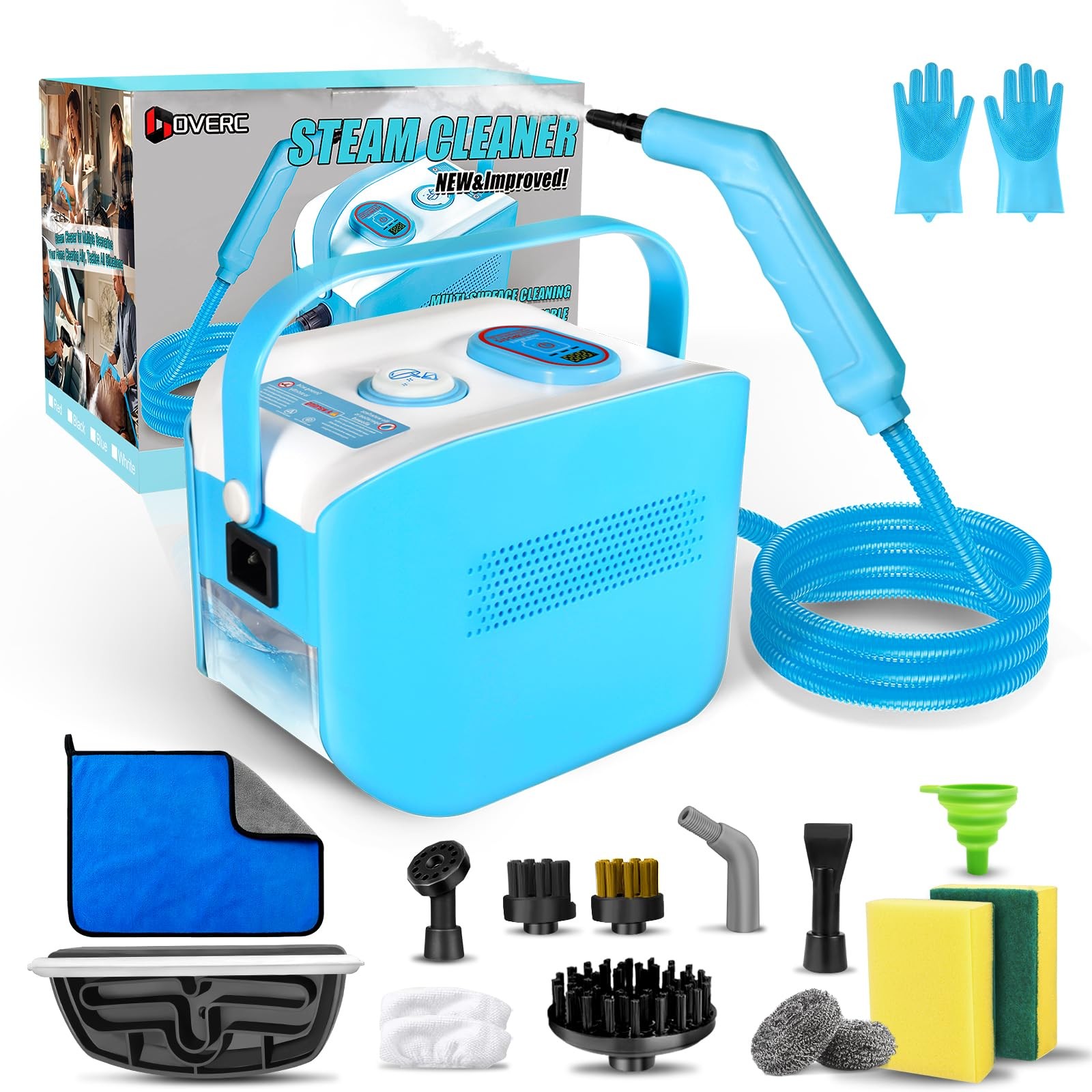 Handheld Portable Steam Cleaner 10s Heat-Up 4.5BAR High Pressure Steamer for Home Car Cleaning-image