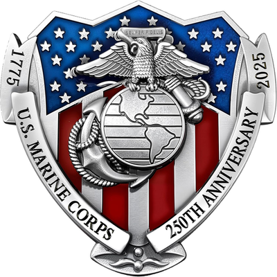 2025 Marine Corps 250th Anniversary Metal Car Emblem, US.MC 3D