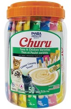 INABA Churu Cat Treats, Grain-Free, Lickable,...