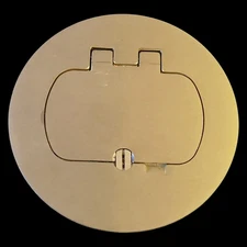 Carlon E97BR H Duplex/GFCI Round Floor Outlet Cover Brass With Insulation Insert