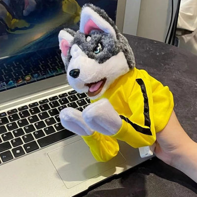 #ad Kung Fu Action Husky Hand Puppet Soundable Plush Toy for Kids’ Playtime $17.99