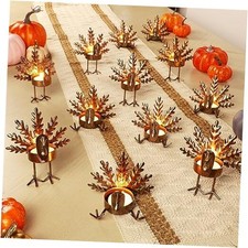 Pack Metal Turkey Tea Light Candle Holders, Thanksgiving Candle Holder, 12