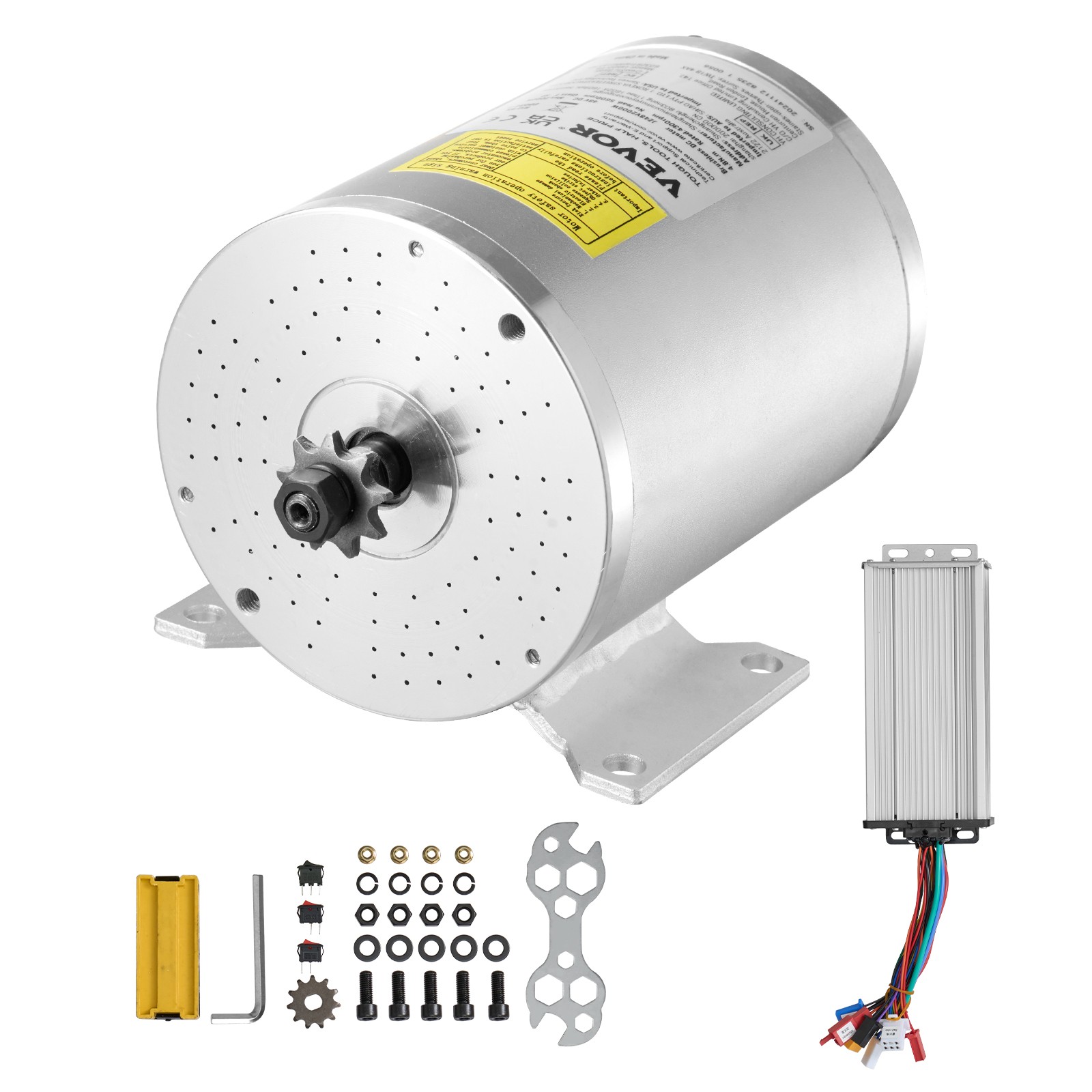 VEVOR 2000W Electric Brushless DC Motor Kit 48V 4300rpm Motor with Controller