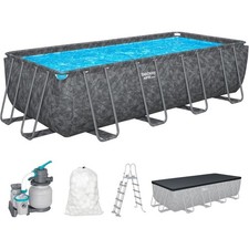 Bestway - Piscina APX 365 Rettangolare 549x274x132 Color Marmo Scuro 561KA BESTW