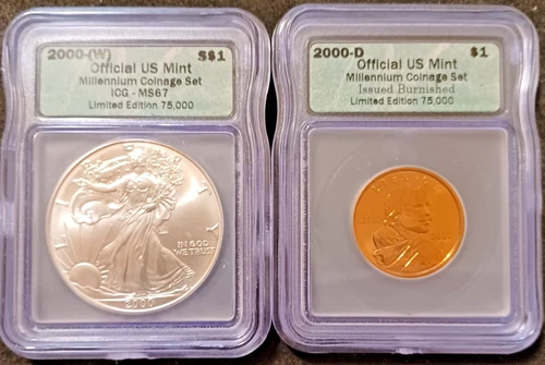 2000 United States Millennium Coinage and Currency Set Coins ICG MS67