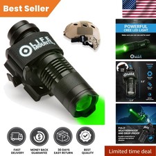 Quick-Detach Tactical Helmet Flashlight - Hands-Free Green LED Mounting System
