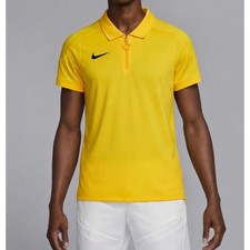 Mens Size S Nike Court Tennis Golf Shirt Yellow Performance 1/4 Zip HQ0792-728