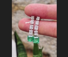 Women's Lab Created Diamond Office Wear Elegant Drop Dangle Earrings 925 Silver