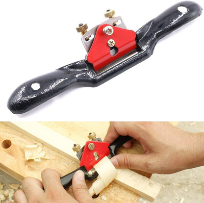 10'' Adjustable Spokeshave with Flat Base, Metal Blade Hand Tool Perfect for Woo
