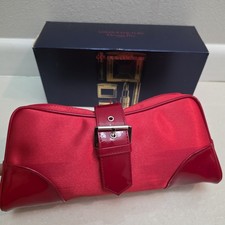 Christian Dior Belleza Rojo Sexy Terciopelo Cremallera Top Bolsa Cosmética Nuevo En Caja
