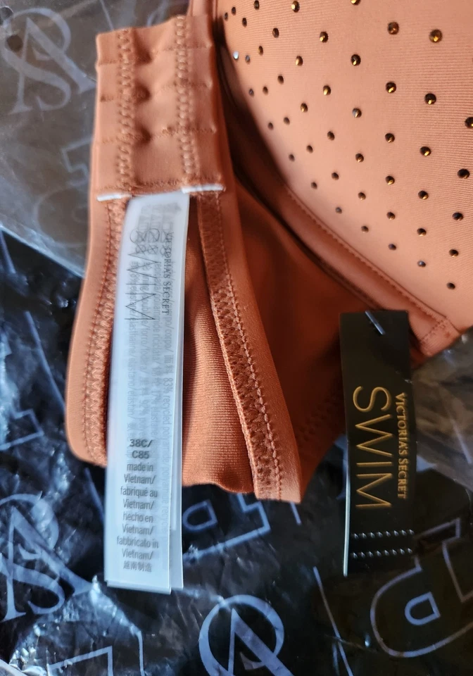 Victoria's Secret Bombshell BH Orange Schwimmen Bikini Oberteil 38C Neu mit Etikett - Bild 3 von 3