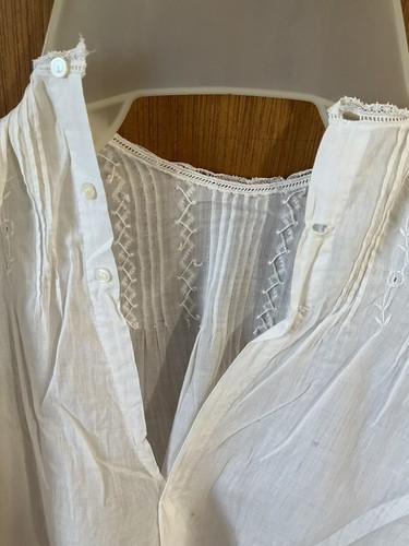 Antique Baby Christening Dress Or Large Doll Outfit As-Is - Picture 9 of 23