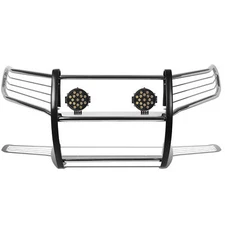 Black Horse 17TU31MSS-PLB SS Grille Guard w/LED for 10-24 Toyota 4Runner