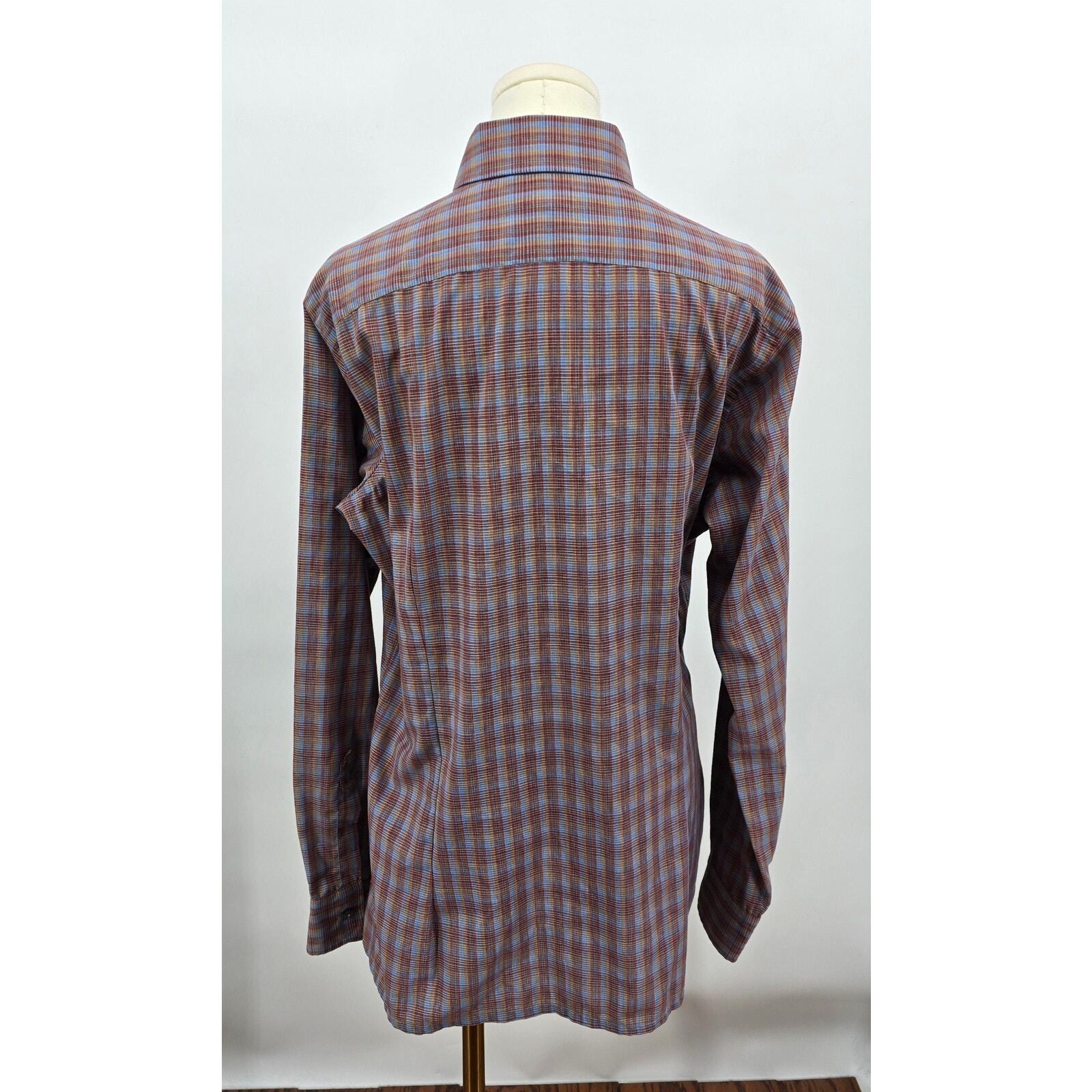 Plaid pugnale colletto vintage anni 70 Yves Saint Laurent abbottonato