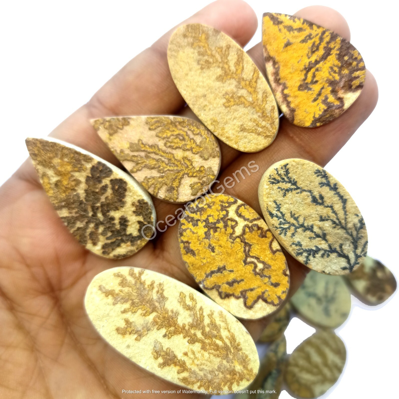Natural Psilomelane Dendritic Gemstone, 100 Carats 3-5 Pcs, Loose Gemstone