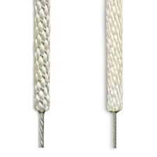 WIRE CENTER FLAGPOLE ROPE Replacement halyard braided Polyester line White Silve