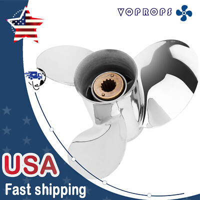 11 x 15 Stainless Boat Propeller for Mercury Engine 30-60HP 13 Spline 15''Pitch