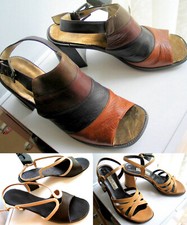 VTG Italian refurbished originally all leather block heel sandals, sz.8/9