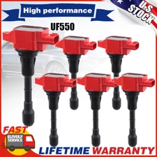 6PCS Ignition Coil UF550 For Nissan Maxima Murano Altima Quest Infiniti G35 3.5L