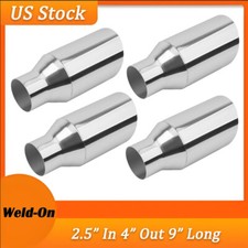 2set Stainless Steel Exhaust Tip 2.5 Inlet 4 Outlet 9long Weld-on Single Wall