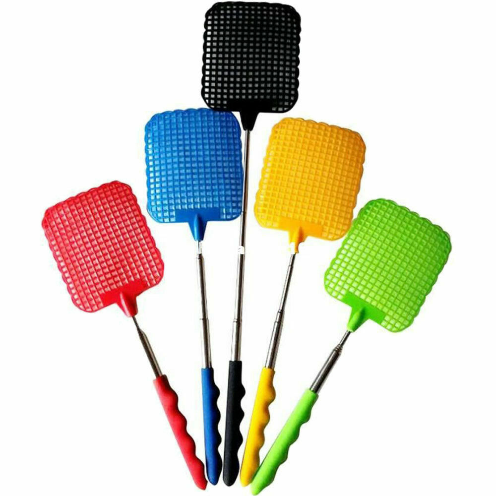 5 pack Extendable Fly Swatter Telescopic Long Reach Bug