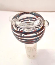 Glass Bowl Male 14mm Bowl for Water Pipe - Rope Blue/Multi