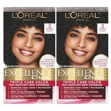 	Excellence Creme Hair Dye 3 Natural Black 2 Pack	