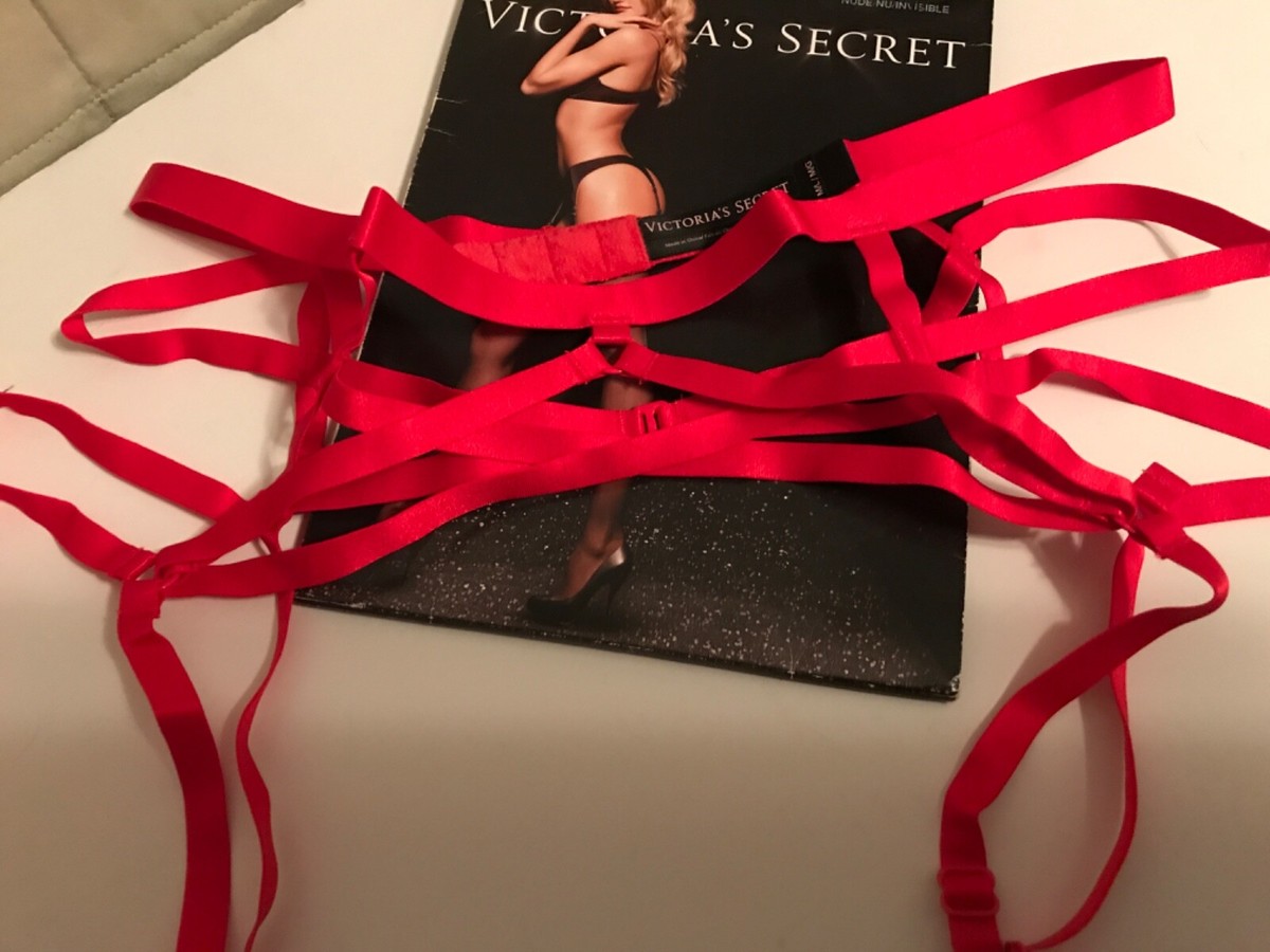 Victorias Secret Strappy Garter Cheeky Stockings Set M/L,M Red NWT  Valentine | eBay