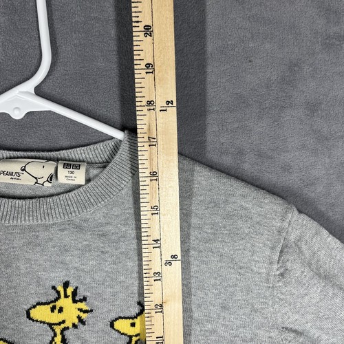 Peanuts by Schulz Sweater Unisex Kids 7 Gray Knitted Woodstock Bird Crew Neck - Picture 6 of 7