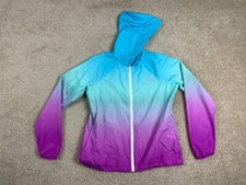 Vintage Fila Windbreaker Mens Medium Full Zip Hooded Pockets Ombre Multicolor