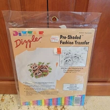 Dizzle "RACCOONS" Pre-Shaded Fashion Iron-On Transfer #50059 -New, Sealed!