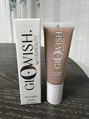 GloWish by Huda Beauty MultiDew Skin Tint ~ 09 Extra Tan Foundation NIB Full Sz