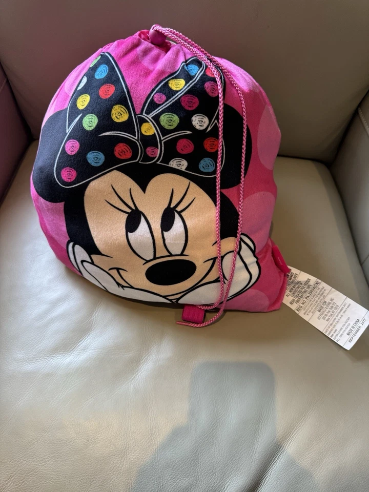Disney Minnie Mouse Rosa Niños Saco de Dormir 50”X 28” Mochila Incorporada Foto 4 de 4