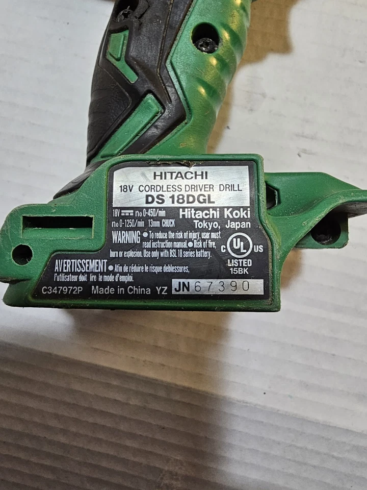 HITACH HPT 18V DS18DGL Cordless Driver Drill & DS18DVB Impact Driver W/1 Battery - Image 4 of 4