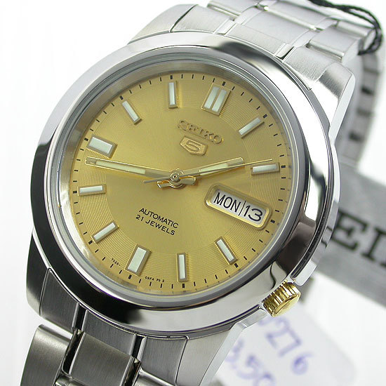 NEW ! JAPAN SEIKO5 7S26C AUTOMATIC GOLD DIAL 21 JEW FOR MEN STAINLESS STEEL | eBay